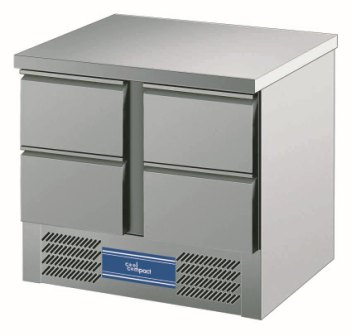 Refrigerated counter Serie 95 950mm long 700mm deep Modell KT95 4 4drawers integrated cooling